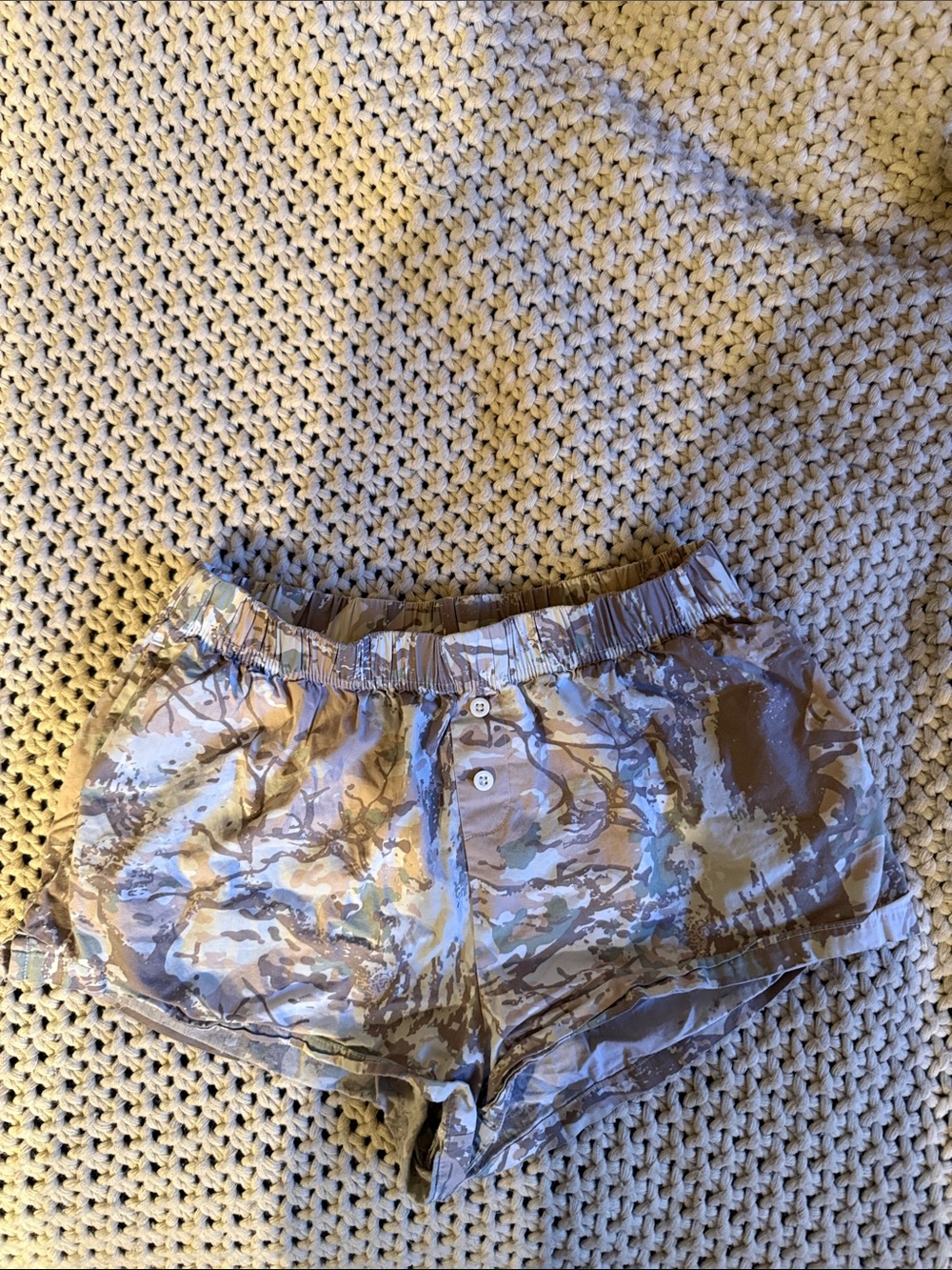 Casual Women's Camouflage Print Lounge Shorts - Beige